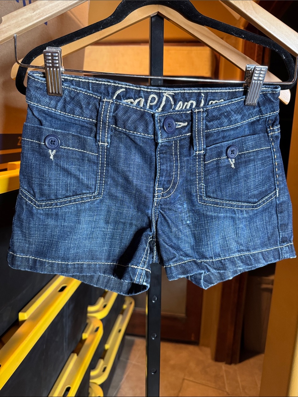 GAP Kids Dark Blue Denim Shorts Size 10 Girls Straight Leg - Picture 2 of 9